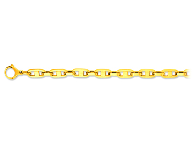 Pulsera Plana Malla Marina 6 Mm, 19,5 Cm, Oro Amarillo 18k