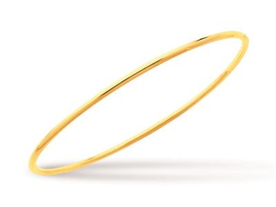 Pulsera Collar Solid, Alambre Redondo 2 Mm, Forma Redonda 63 Mm, Oro Amarillo 18k