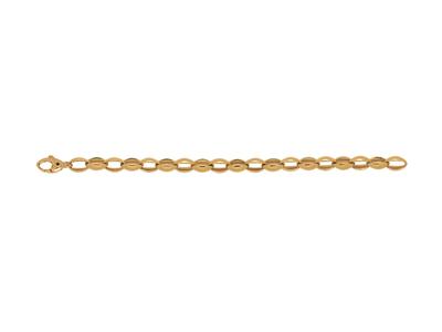 Pulsera De Eslabones Ovalados Curvos 8 mm, 19 cm, Oro Amarillo De 18 K - Imagen Estandar - 1