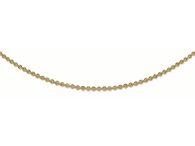 Collar De Malla Lenteja De 3,8 Mm, Modelo Pequeño, 45 Cm, Oro Amarillo De 18 Quilates