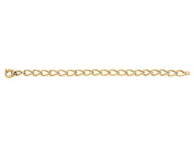 Pulsera Malla Transparente Ovalada, 8 Mm, 19 Cm, Oro Amarillo 18k - Imagen Estandar - 1