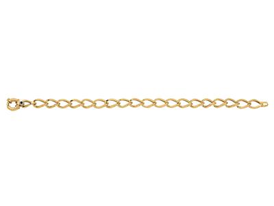 Pulsera Malla Transparente Ovalada, 8 Mm, 19 Cm, Oro Amarillo 18k