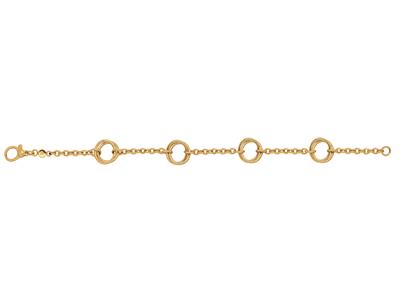 Pulsera De Cadena Alterna 4 Eslabones Dobles En Círculo 20 cm Oro Amarillo 18k - Imagen Estandar - 1