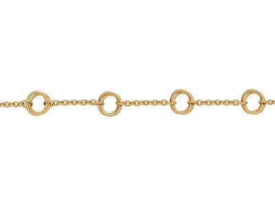 Pulsera De Cadena Alterna 4 Eslabones Dobles En Círculo 20 cm Oro Amarillo 18k - Imagen Estandar - 2