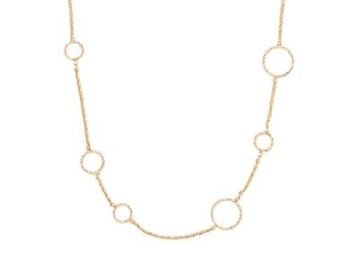 Collar Largo Con Cadena Y Círculos, 83 Cm, Oro Amarillo De 18 Quilates - Imagen Estandar - 1