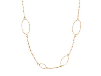 Collar Cadena Y Motivos Ovalados, 83 Cm, Oro Amarillo 18k - Imagen Estandar - 1