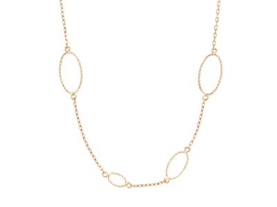 Collar Cadena Y Motivos Ovalados, 83 Cm, Oro Amarillo 18k - Imagen Estandar - 1