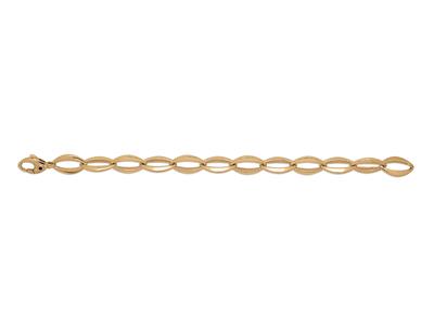 Pulsera Malla Ovalada 10,5 Mm, 19 Cm, Oro Amarillo 18k