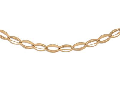 Collar, Malla Oval, Ancho 10,5 Mm, 45 Cm, Oro Amarillo 18k