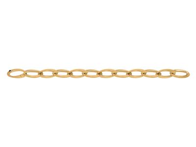 Pulsera De Malla Ovalada 11 Mm, 21 Cm, Oro Amarillo 18k