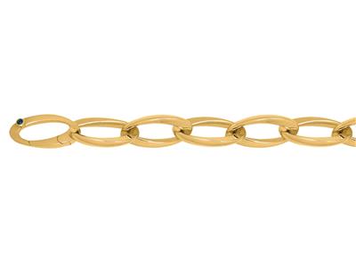 Pulsera De Eslabones Ovalados 11 mm, 21 cm, Oro Amarillo De 18 K - Imagen Estandar - 2