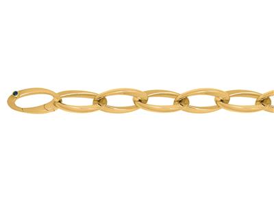 Pulsera De Malla Ovalada 11 Mm, 21 Cm, Oro Amarillo 18k - Imagen Estandar - 2