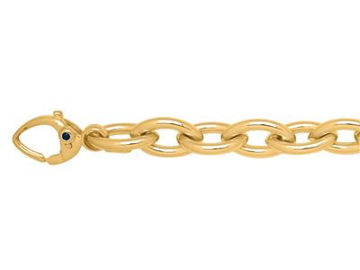 Pulsera De Eslabones Ovalados 9,5 mm, 20 cm, Oro Amarillo De 18 K - Imagen Estandar - 1