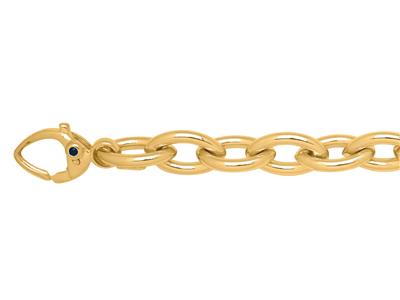 Pulsera De Malla Oval 9,5 Mm, 20 Cm, Oro Amarillo 18k