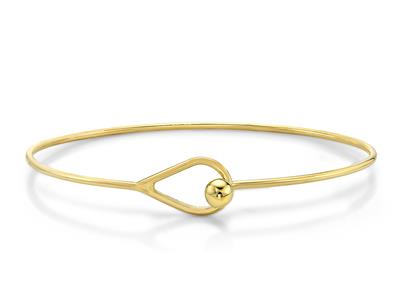 Pulsera Alianza De Boda Maciza, Alambre Redondo 1,5 Mm, Forma Oval 49 X 56 Mm, Oro Amarillo 18k