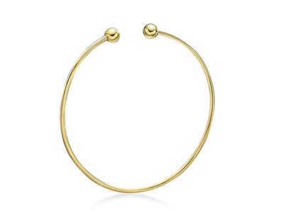 Brazalete Macizo, Alambre Redondo De 1,5 mm, Forma Ovalada De 60 mm, Oro Amarillo De 18 K - Imagen Estandar - 1