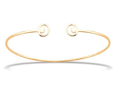 Brazalete Jonc Abierto, Alambre Ovalado De 1,3 mm, Forma Redonda 48 X 55 mm, Oro Amarillo De 18 K - Imagen Estandar - 1