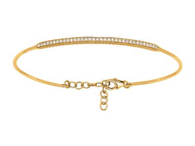 Brazalete Jonc, Diamantes De 0,21 Ct, 58mm, Oro Amarillo De 18 K