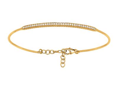 Pulsera Jonc, Diamantes 0,21 Ct, 58 Mm, Oro Amarillo 18k