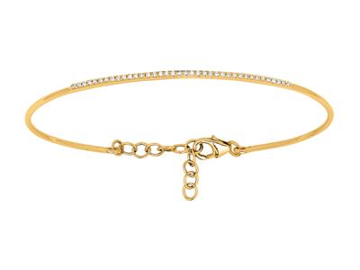Brazalete Rgido De Diamantes De 0,15 Ct, 58mm, Oro Amarillo De 18 K