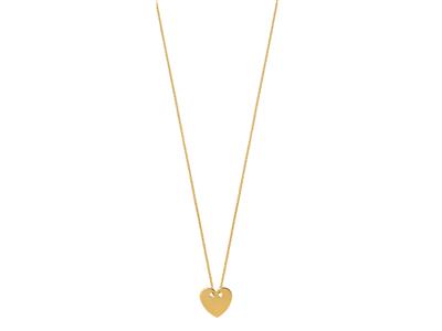 Collar Corazon, Cadena 40-42 Cm, Oro Amarillo 18k