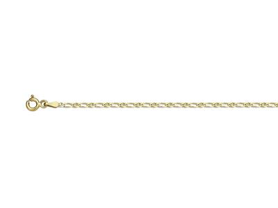Cadena De Eslabones Tipo Marina Forzada Con Alternancia 11, 1,80mm, 50cm, Oro Amarillo De 18 K