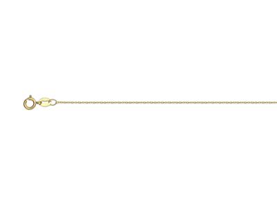 Cadena De Malla Forzada Con Pulido Espejo, 0,70mm, 42cm, Oro Amarillo De 18 K