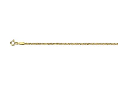 Cadena, Cuerda Hueca 1,7 Mm, 42 Cm, Oro Amarillo 18k