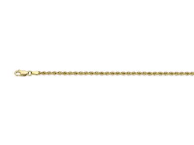 Cadena, Cuerda Hueca 2,7 Mm, 45 Cm, Oro Amarillo 18k