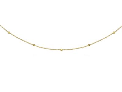 Collar Bolas Pequeñas 1,8 MM En Cadena 0,5 Mm, 60 Cm, Oro Amarillo 18k