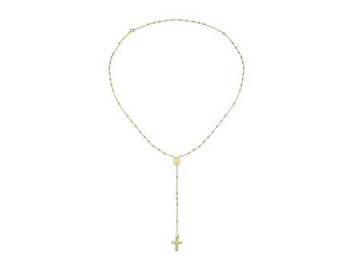 Rosario Bolas 1,80 mm Cruz Y Virgenmilagrosa, 55 cm, Oro Amarillo 18k - Imagen Estandar - 2