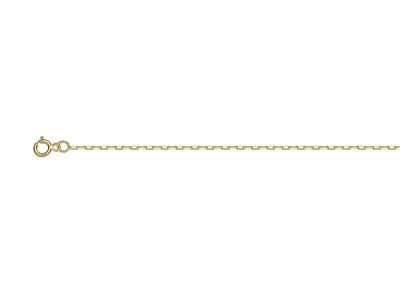 Cadena Tobillera Forçat Talla Diamante Transparente 1,35 Mm, 25 Cm, Oro Amarillo 18k