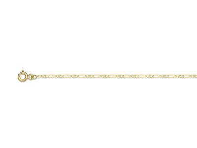 Cadena, Eslabon Alterno 13 Ultraplano, 1,6 Mm, 50 Cm, Oro Amarillo 18k
