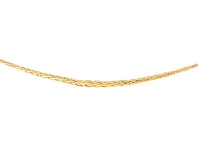Cadena De Malla Palmier En Cascada,3,50mm, 45cm, Oro Amarillo De 18 K