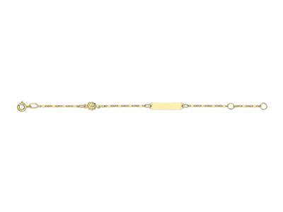 Baby Id Placa Rectangular, Diseño Mariquita, 14 Cm, Oro Amarillo 18k - Imagen Estandar - 1