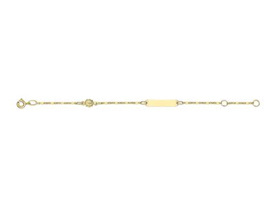 Baby Id Placa Rectangular, Diseño Mariquita, 14 Cm, Oro Amarillo 18k