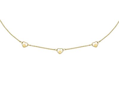 Collar De Corazones Calados, 42 Cm, Oro Amarillo De 18 Quilates - Imagen Estandar - 1