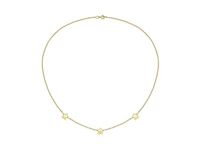 Collar Estrellas Caladas, 45 Cm, Oro Amarillo 18k - Imagen Estandar - 2