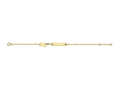 Baby Id Placa Rectangular, Motivo Guadalupe, 14 Cm, Oro Amarillo 18k