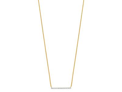 Collar Barrette, Pavé De Diamantes 0,07ct, 40-45 Cm, Oro Amarillo 18k