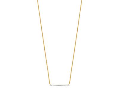 Collar Con Pasador, Pav De Diamantes De 0,07 Ct, 40-45cm, Oro Amarillo De 18 Quilates