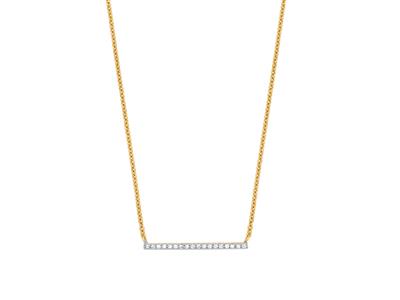 Collar Barrette, Pavé De Diamantes 0,07ct, 40-45 Cm, Oro Amarillo 18k - Imagen Estandar - 2