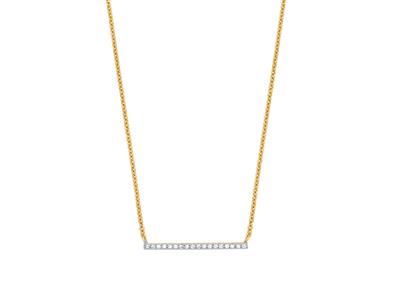 Collar Con Pasador, Pav{ De Diamantes De 0,07 Ct, 40-45 cm, Oro Amarillo De 18 Quilates - Imagen Estandar - 2