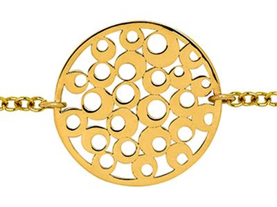 Pulsera Calada, Pastillas Sobre Cadena, 17-19cm, Oro Amarillo De 18 Quilates