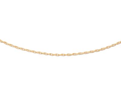 Cadena Trenzada Hueca De 2,3 Mm, 42 Cm, Oro Amarillo De 18 Quilates