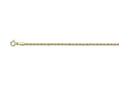 Cadena De Malla Cuerda Hueca 2,20 mm, 42 cm, Oro Amarillo De 18 K - Imagen Estandar - 1