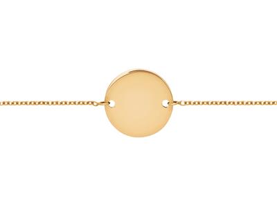 Pulsera Pastille 14 MM Perforada En Cadena, 17-19 Cm, Oro Amarillo 18k