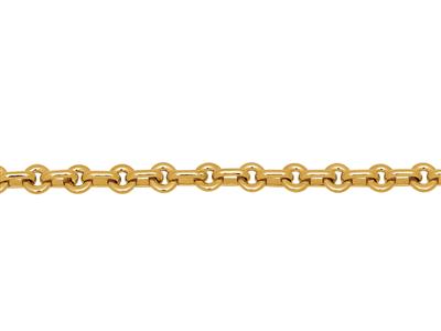 Pulsera De Malla Lente Maciza 3,50 Mm, 18 Cm, Oro Amarillo De 18 Quilates