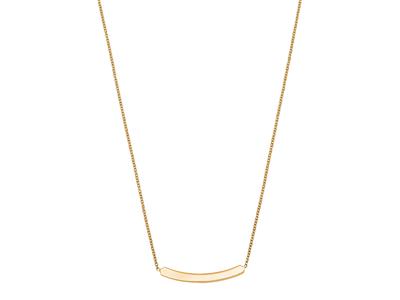 Collar Placa Curva, 40-42 Cm, Oro Amarillo 18k