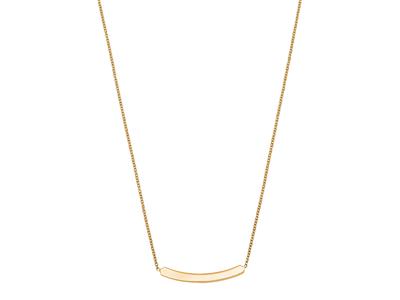 Collar Con Placa Curva, 40-42 cm, Oro Amarillo De 18 Quilates - Imagen Estandar - 1